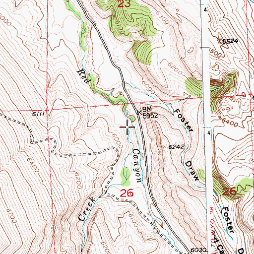 Topographic Map of Deep Creek, WY