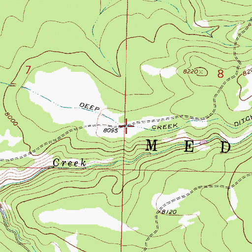 Topographic Map of Deep Creek Ditch, WY