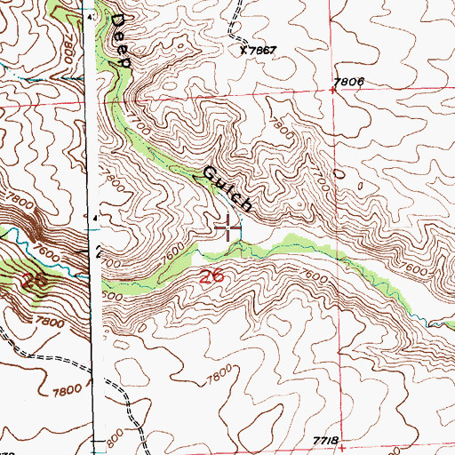 Topographic Map of Deep Gulch, WY