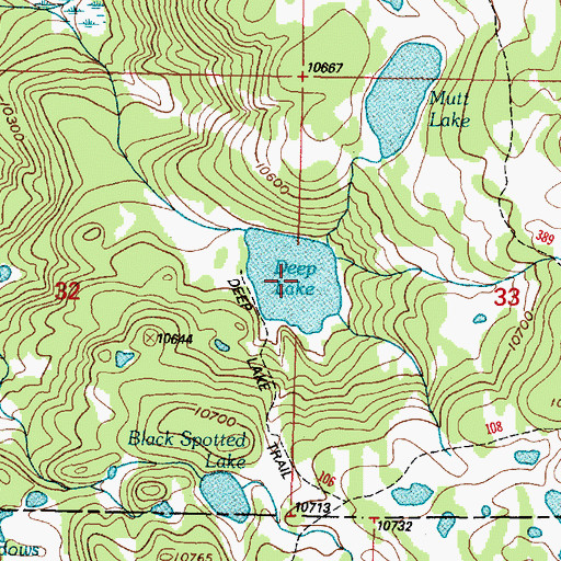 Topographic Map of Deep Lake, WY