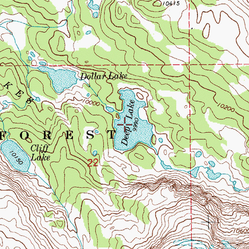 Topographic Map of Deep Lake, WY