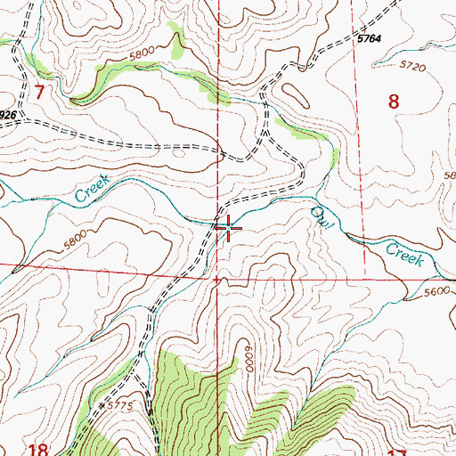 Topographic Map of Deere Creek, WY