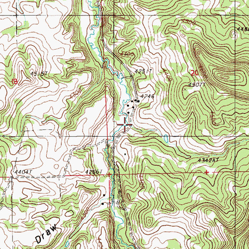Topographic Map of Deer Creek, WY