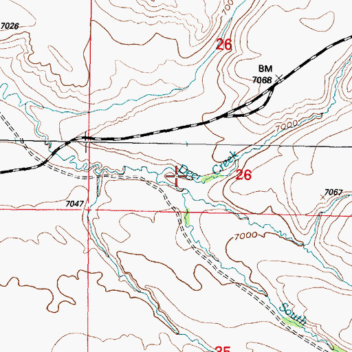 Topographic Map of Deer Creek, WY
