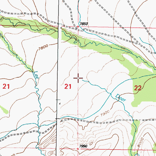 Topographic Map of Deer Creek, WY