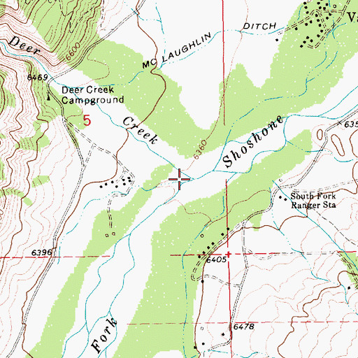 Topographic Map of Deer Creek, WY