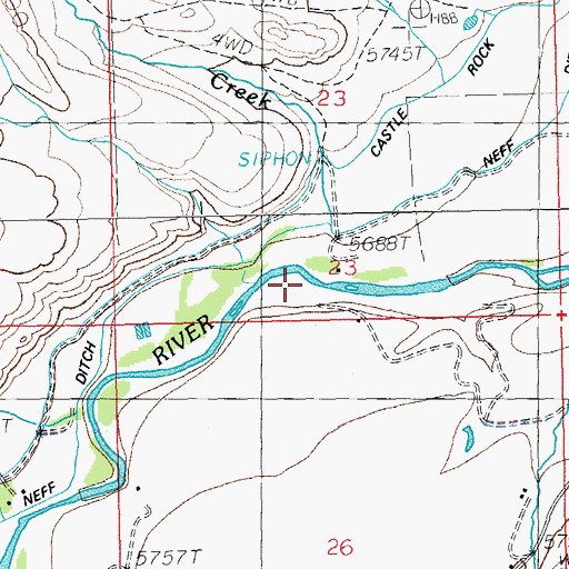 Topographic Map of Deer Creek, WY
