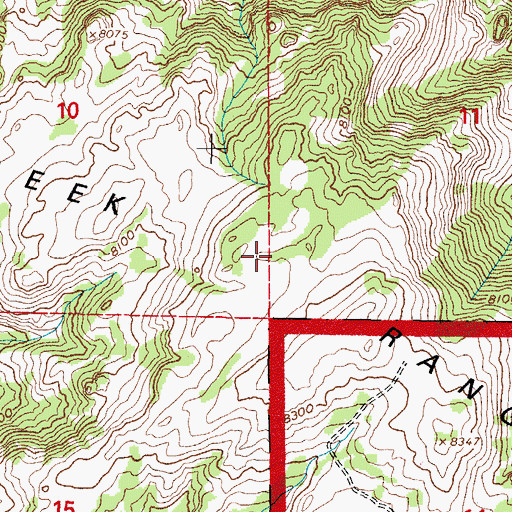 Topographic Map of Deer Creek Range, WY