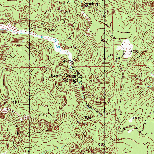 Topographic Map of Deer Creek Spring, WY