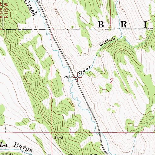 Topographic Map of Deer Gulch, WY