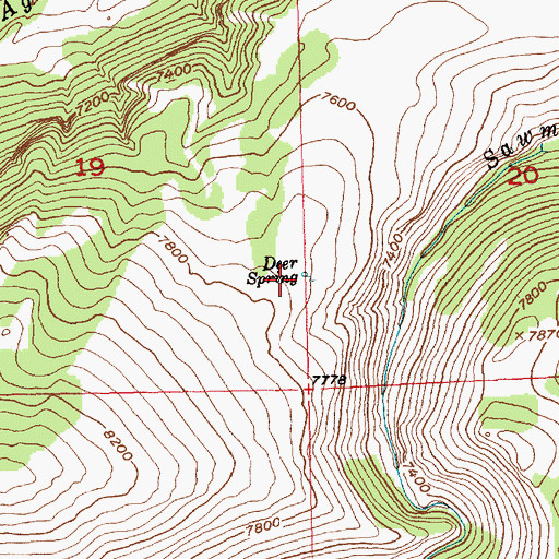 Topographic Map of Deer Spring, WY