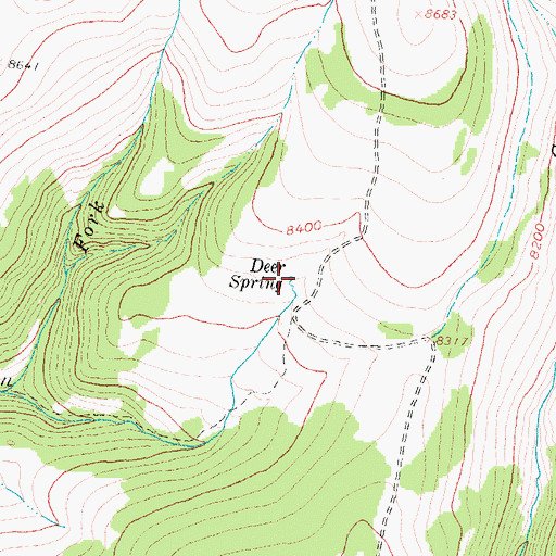 Topographic Map of Deer Spring, WY