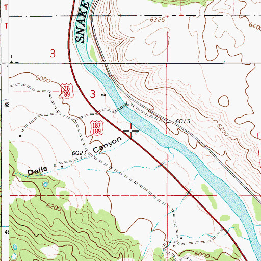 Topographic Map of Dells Canyon, WY