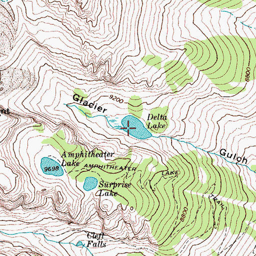 Topographic Map of Delta Lake, WY