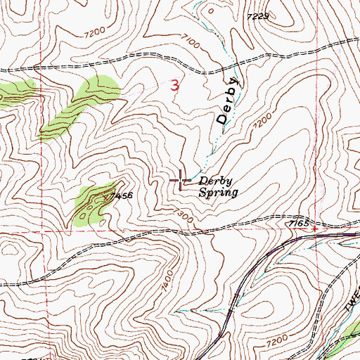 Topographic Map of Derby Spring, WY
