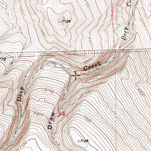 Topographic Map of Derby Springs Draw, WY