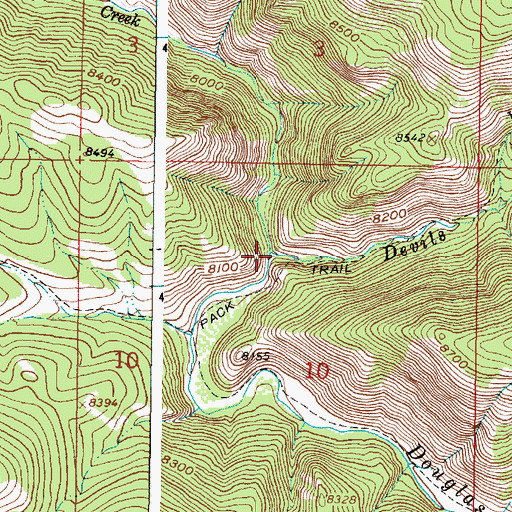 Topographic Map of Devils Gate Creek, WY