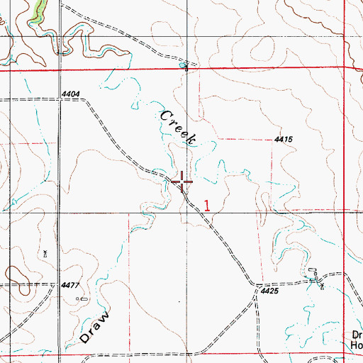Topographic Map of Dickey Draw, WY
