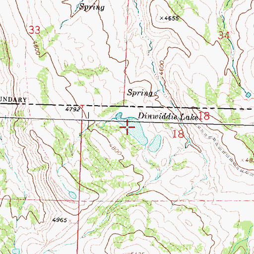 Topographic Map of Dinwiddie Lake, WY