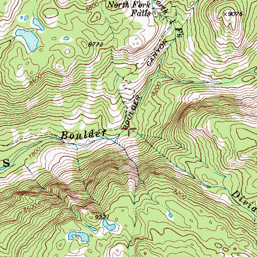 Topographic Map of Divide Creek, WY