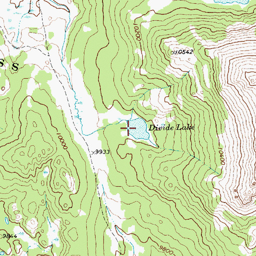 Topographic Map of Divide Lake, WY
