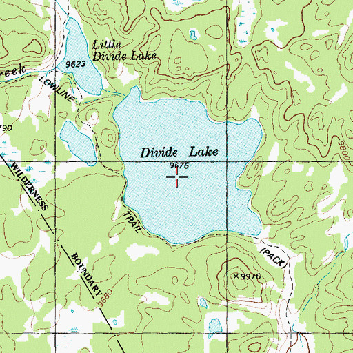 Topographic Map of Divide Lake, WY