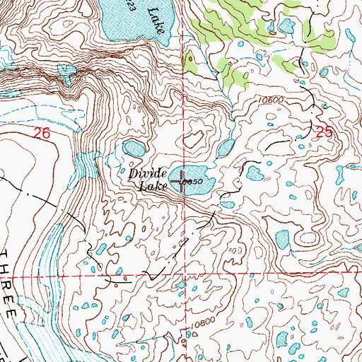 Topographic Map of Divide Lake, WY