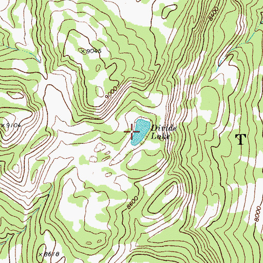 Topographic Map of Divide Lake, WY