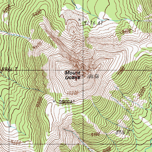 Topographic Map of Mount Doane, WY