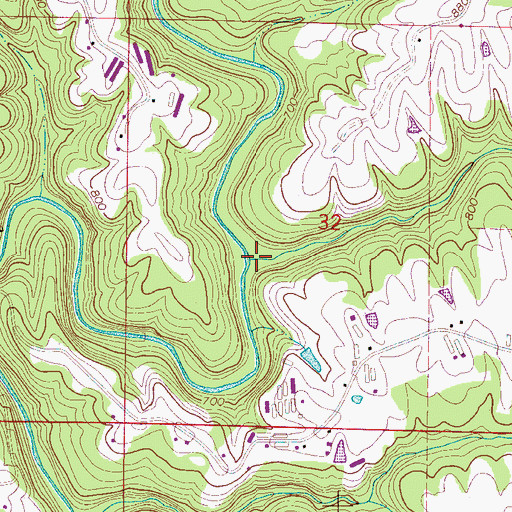 Topographic Map of Lewis Branch, AL