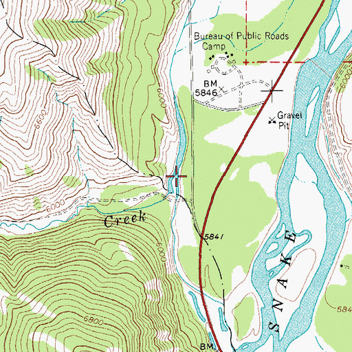 Topographic Map of Dog Creek, WY