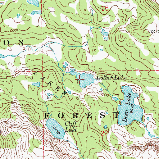 Topographic Map of Dollar Lake, WY