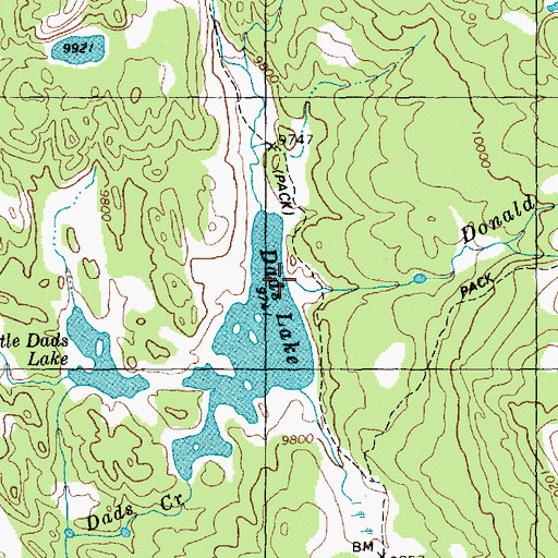 Topographic Map of Donald Creek, WY