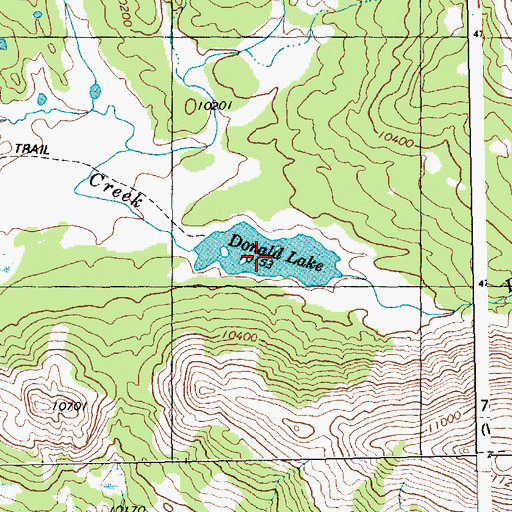 Topographic Map of Donald Lake, WY