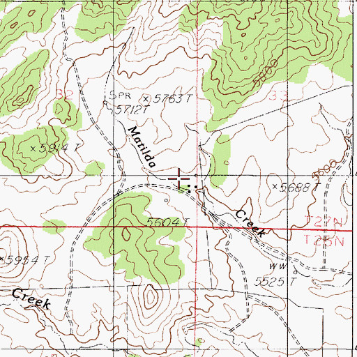 Topographic Map of Donaldson Ranch, WY