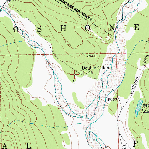 Topographic Map of Double Cabin, WY