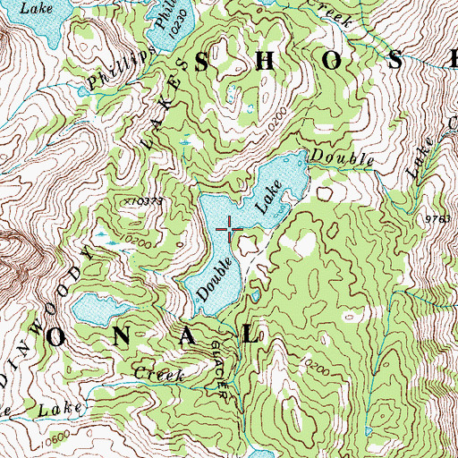 Topographic Map of Double Lake, WY