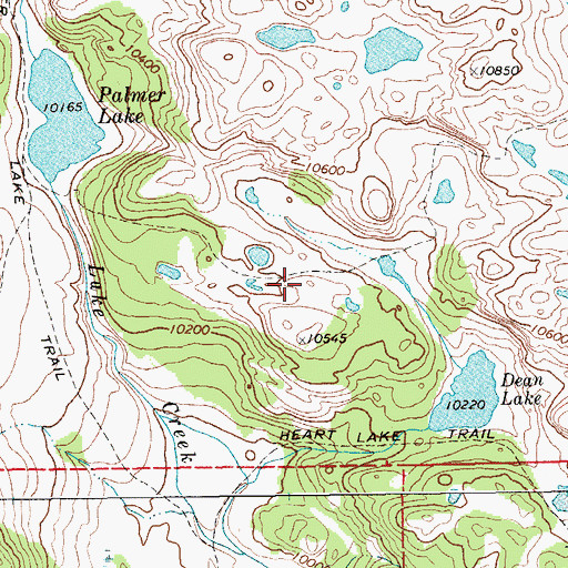 Topographic Map of Doubletop Mountain Trail, WY