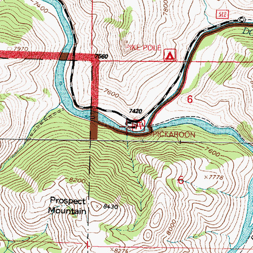 Topographic Map of Douglas Creek Picnic Ground, WY