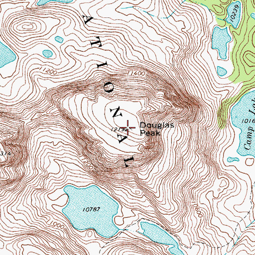 Topographic Map of Douglas Peak, WY