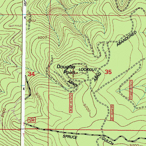 Topographic Map of Douglas Point, WY