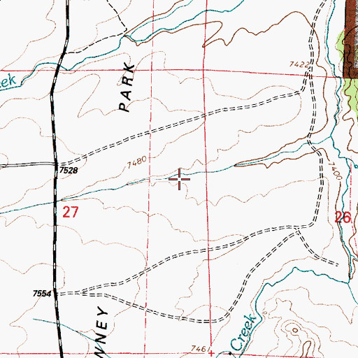 Topographic Map of Downey Park, WY