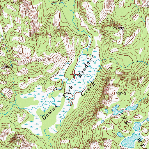 Topographic Map of Downs Fork, WY