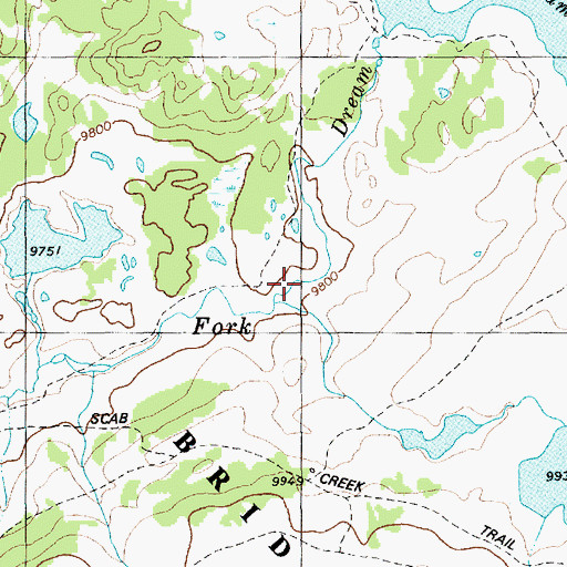 Topographic Map of Dream Creek, WY