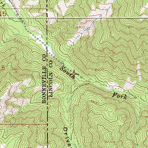 Topographic Map of Driveway Canyon, WY