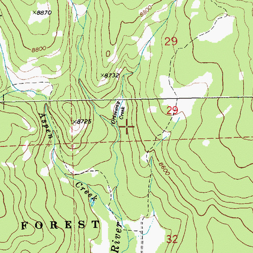 Topographic Map of Driveway Creek, WY