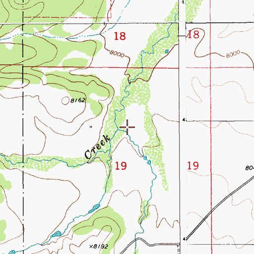 Topographic Map of Dry Beaver Creek, WY