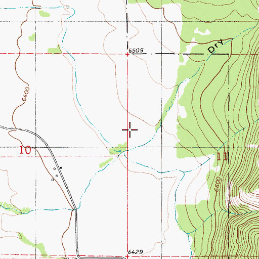 Topographic Map of Dry Canyon, WY