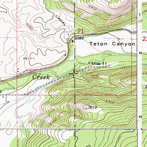 Topographic Map of Dry Canyon, WY
