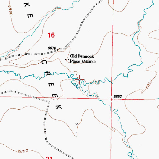 Topographic Map of Dry Creek, WY
